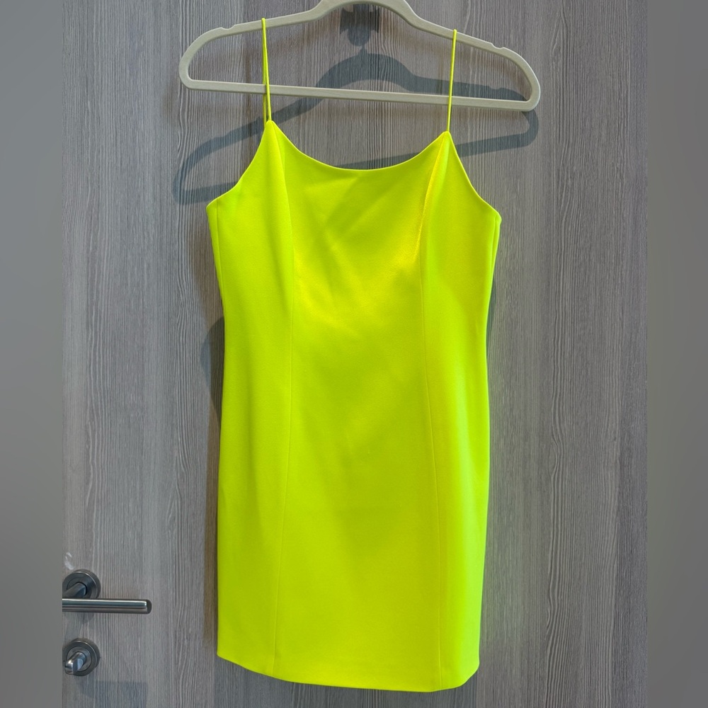 Alice + Olivia Neon Yellow Mini Dress, Size 2